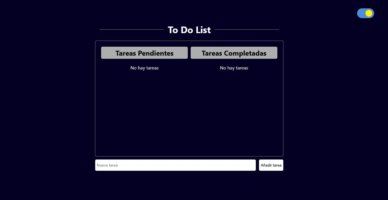 Vista previa de la aplicación Todo List