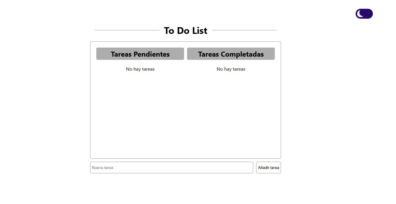 Vista previa de la aplicación Todo List