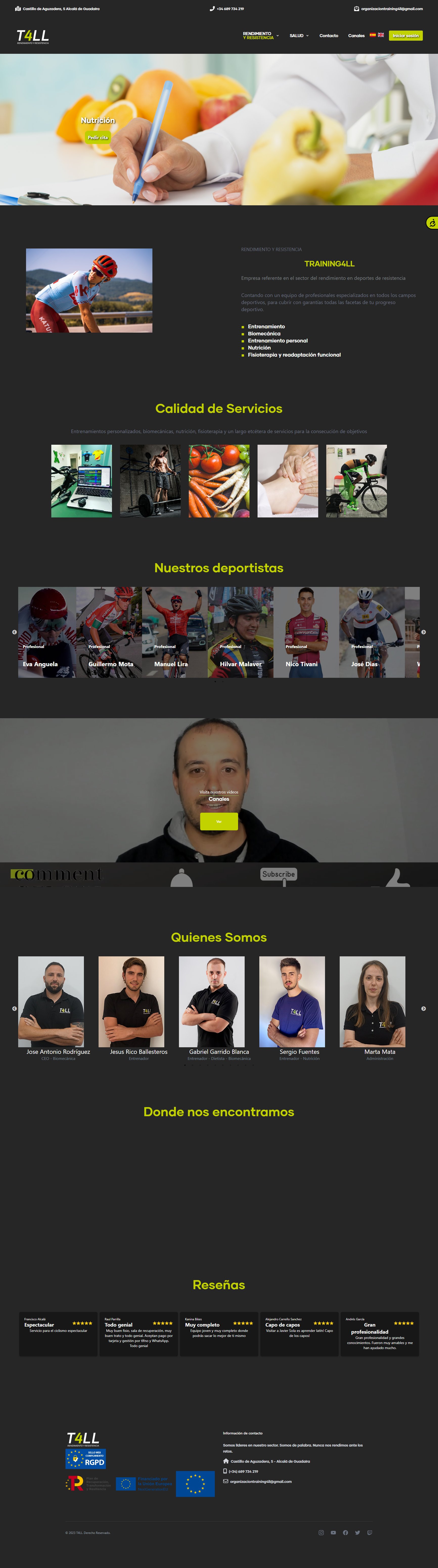 Vista previa de web Training 4ll